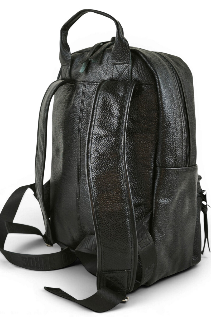 Mochila de cuero urbana Negro