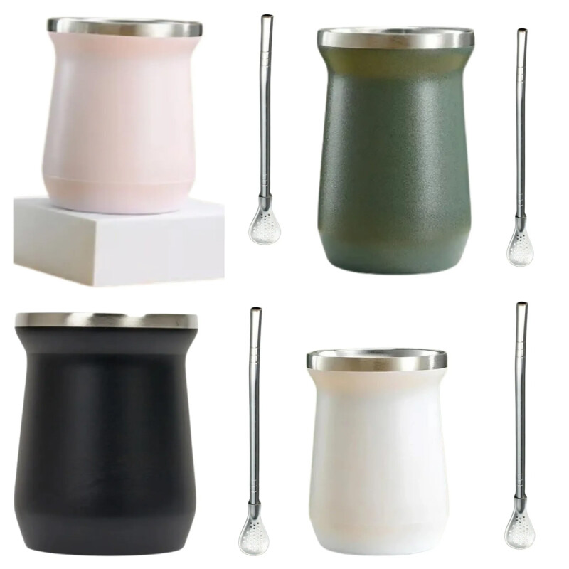MATE DE ACERO INOXIDABLE TERMICO DOBLE CAPA 280 ML MATE DE ACERO INOXIDABLE TERMICO DOBLE CAPA 280 ML