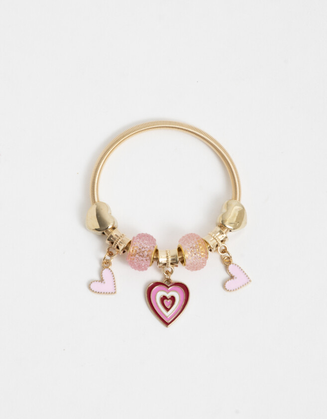 Pulseras Infantiles Con corazón Pulsera Infantil Multidijes Corazón - Dorado