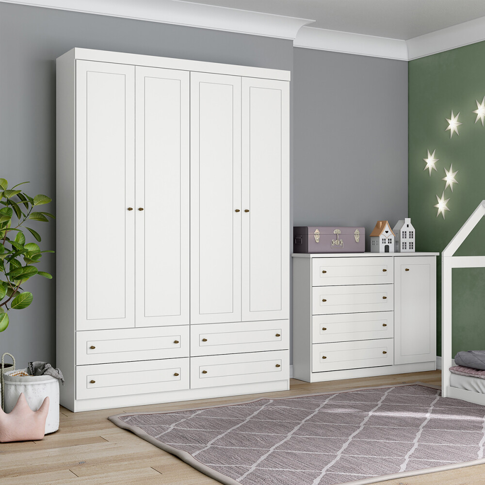 ROPERO 4 PUERTAS 4 CAJONES GUARDARROPA ARMARIO PLACARD CLOSET - LÍNEA AMERICANA ROPERO 4 PUERTAS 4 CAJONES GUARDARROPA ARMARIO PLACARD CLOSET - LÍNEA AMERICANA