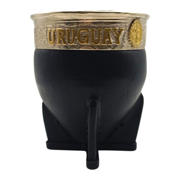 MATE IMPERIAL URUGUAY ESCUDO - ALPACA Y BRONCE - MTIM57 negrouniforme