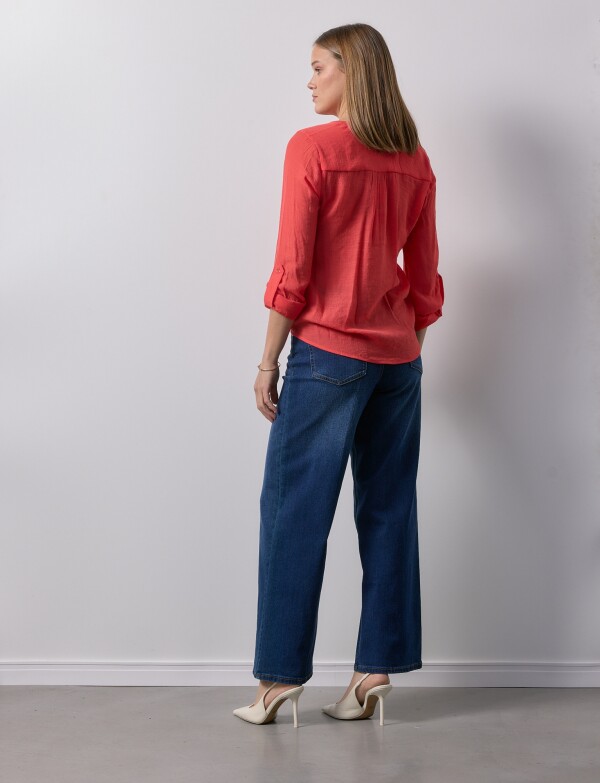 Blusa Nudo Botones ROJO