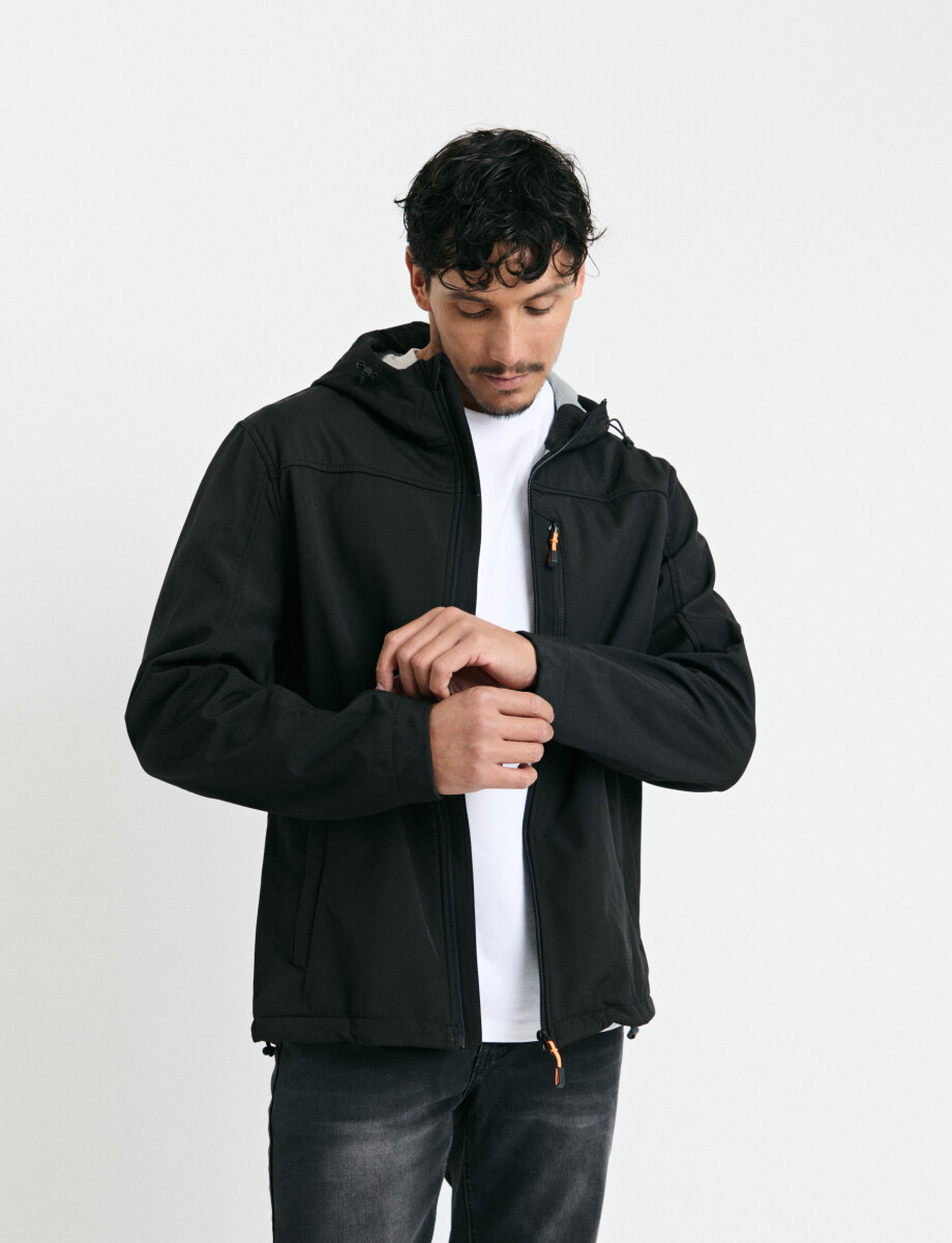 300550 CAMPERA HARRINGTON LABEL Negro