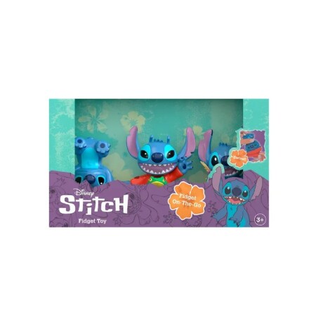 Pack X3 Figuras Antiestrés FDST902 3B Llavero Stitch 9cm CELESTE
