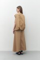 Maxi falda poplin tostado