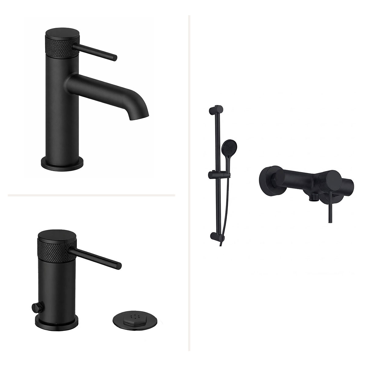 Juego Grifería Lavatorio Bajo Bidet Y Ducha 