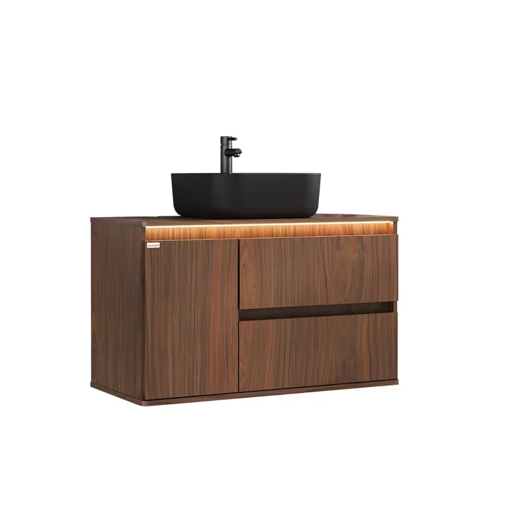 Mueble de baño suspendido Adelaida 90 cm Cacau con bacha Mueble De Baño Suspendido Adelaida 90 Cm Cacau Con Bacha