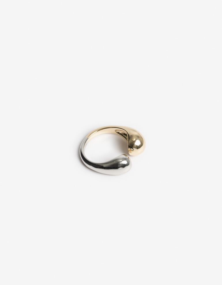 Anillos Chicos Metal Anillo De Metal Biplating - Combinacion Bicolor