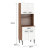 KIT COCINA NAPOLI 447- 4 Ptas + 1 Caj. 60cm -Almendra-Blanco Sin color