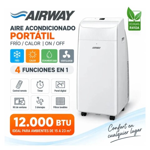 AIRE ACONDICIONADO PORTATIL AIRWAY 12000 BTU ON/OFF Aire Acondicionado Portatil Airway 12000 Btu On/off
