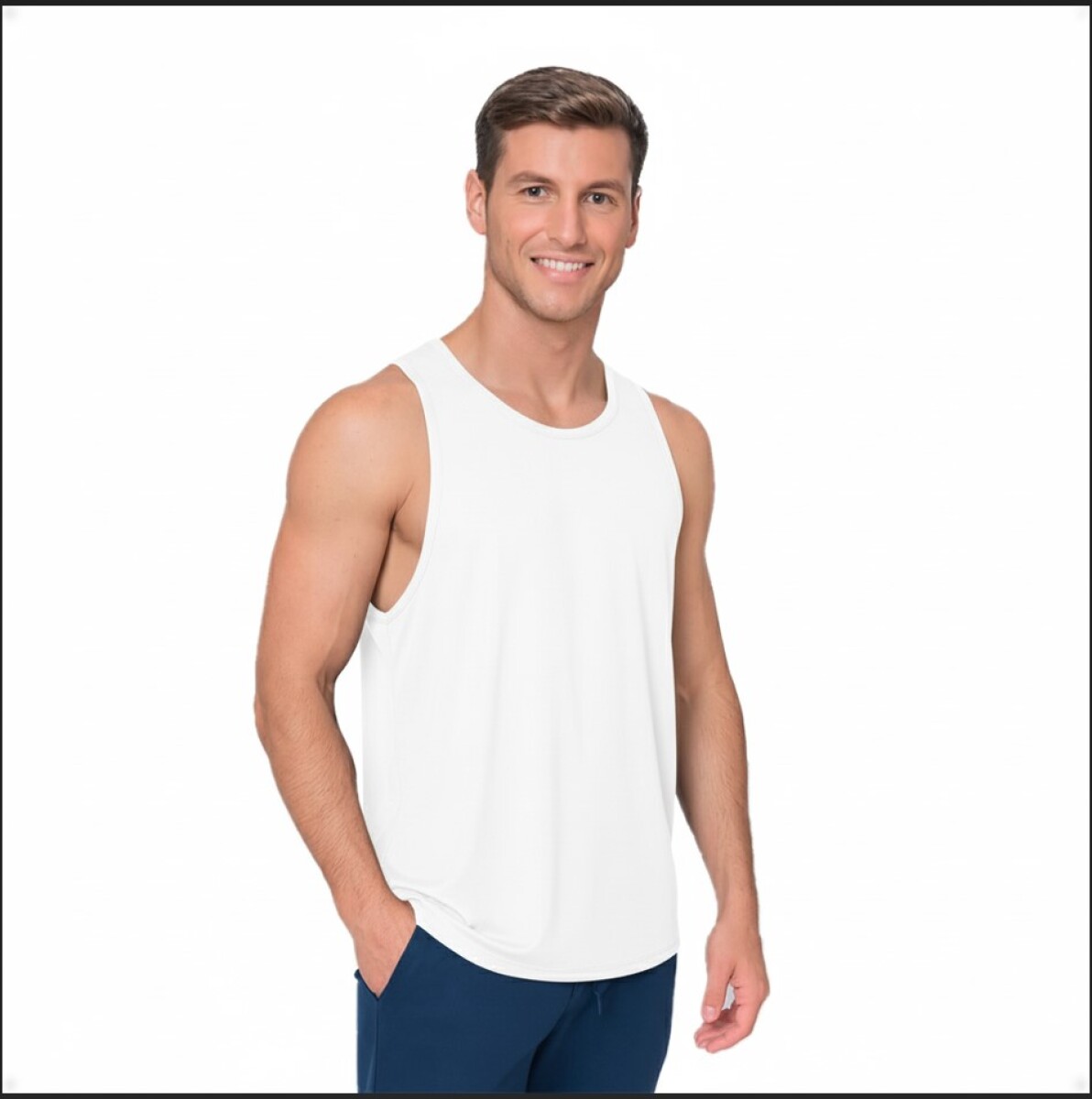 Musculosa Básica Deportiva Dry Fit - Color Blanco 