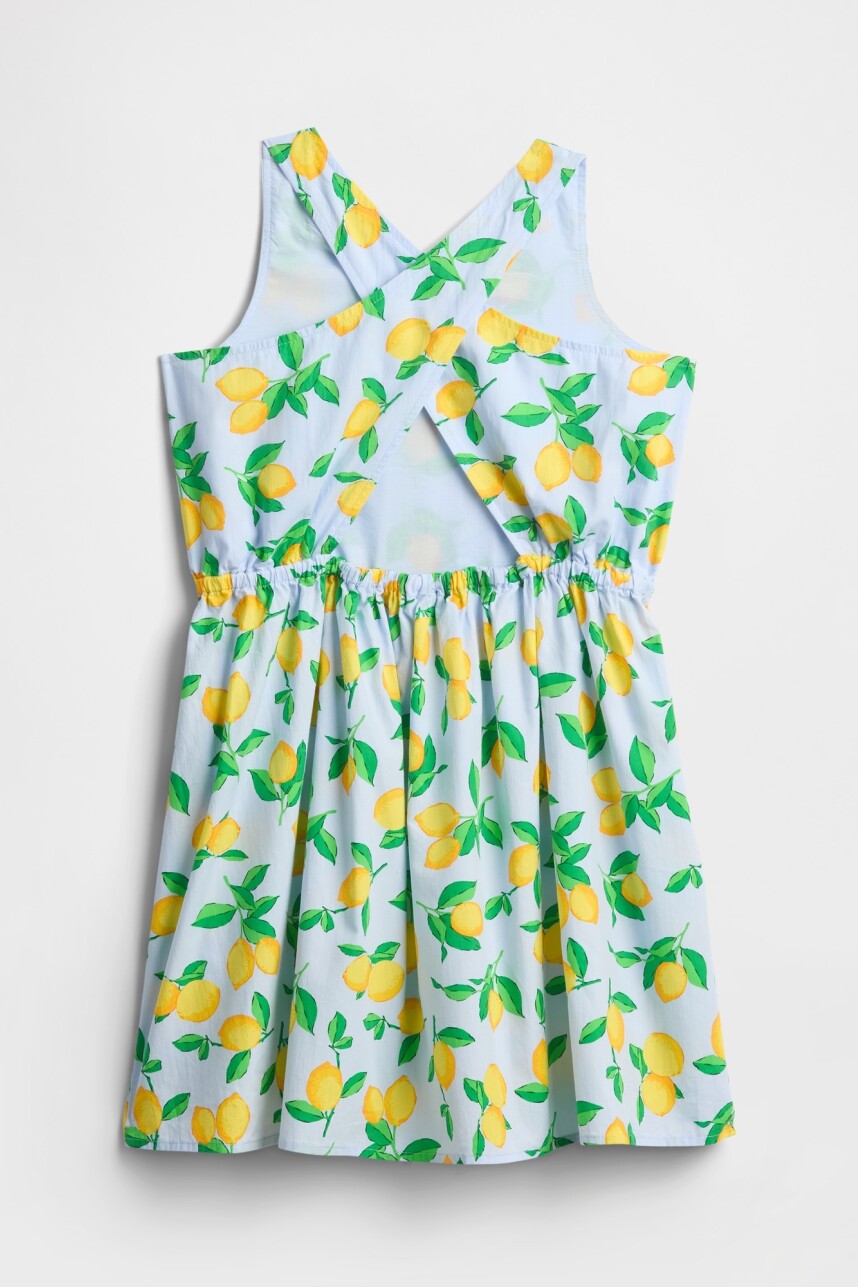 Vestido Espalda Cruzada Niña Lemon Print
