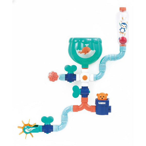 Jugete De Ducha Infantil Didactico Circuito De Agua Niños Color Celeste