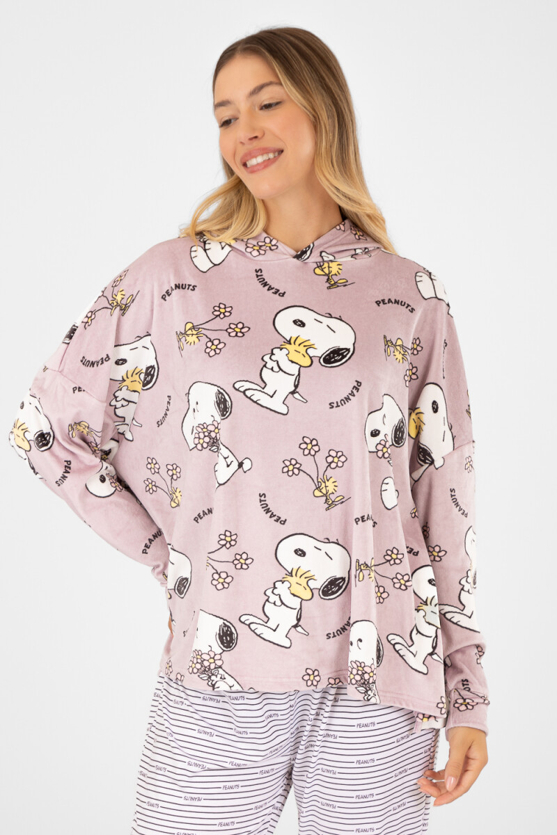 Snuggle snoopy velour Rosado