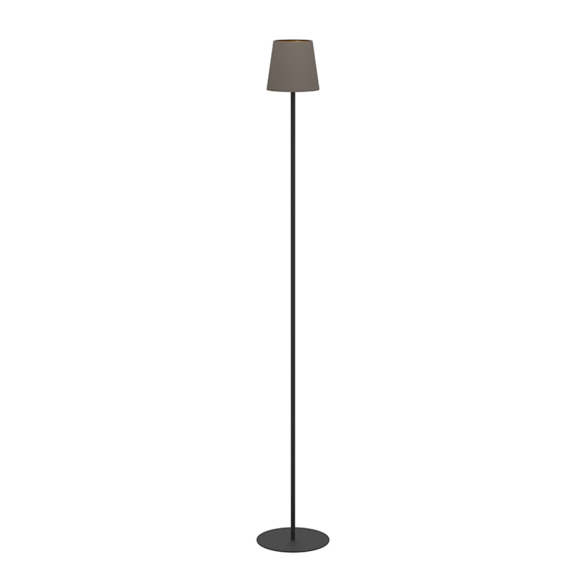 Lámpara de pie E14 acero negro y pant. tela marrón - EG6074 
