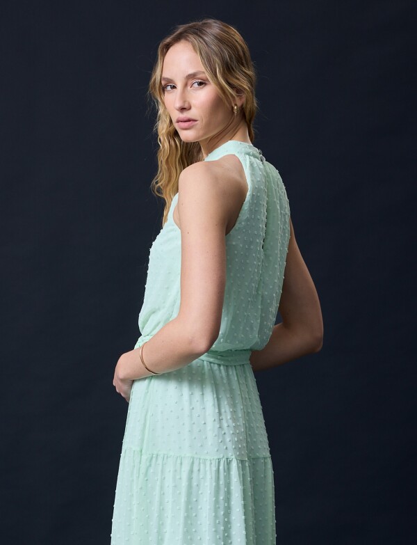 Vestido Maxi Texturizado VERDE