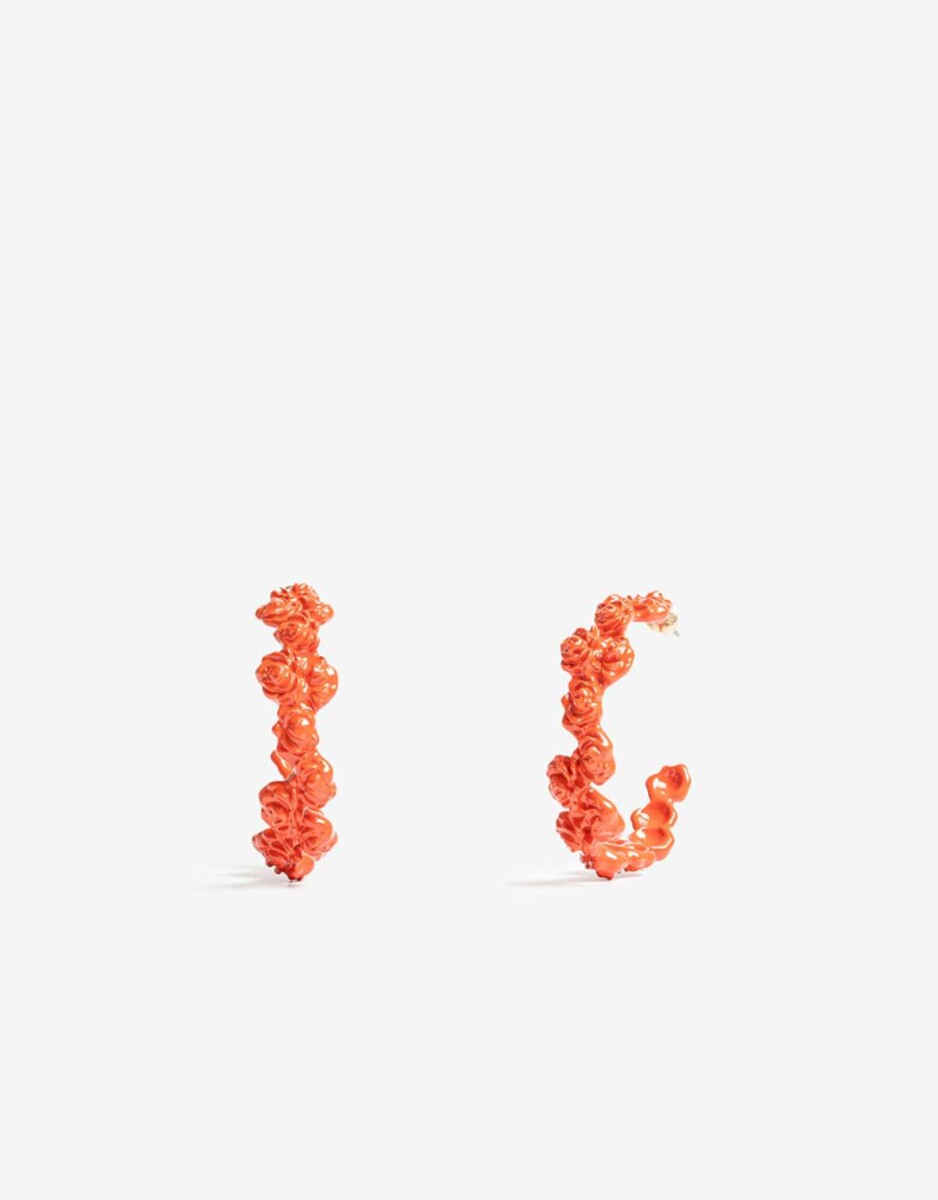 Argollitas Con Flores Halloween - Rojo Medio 