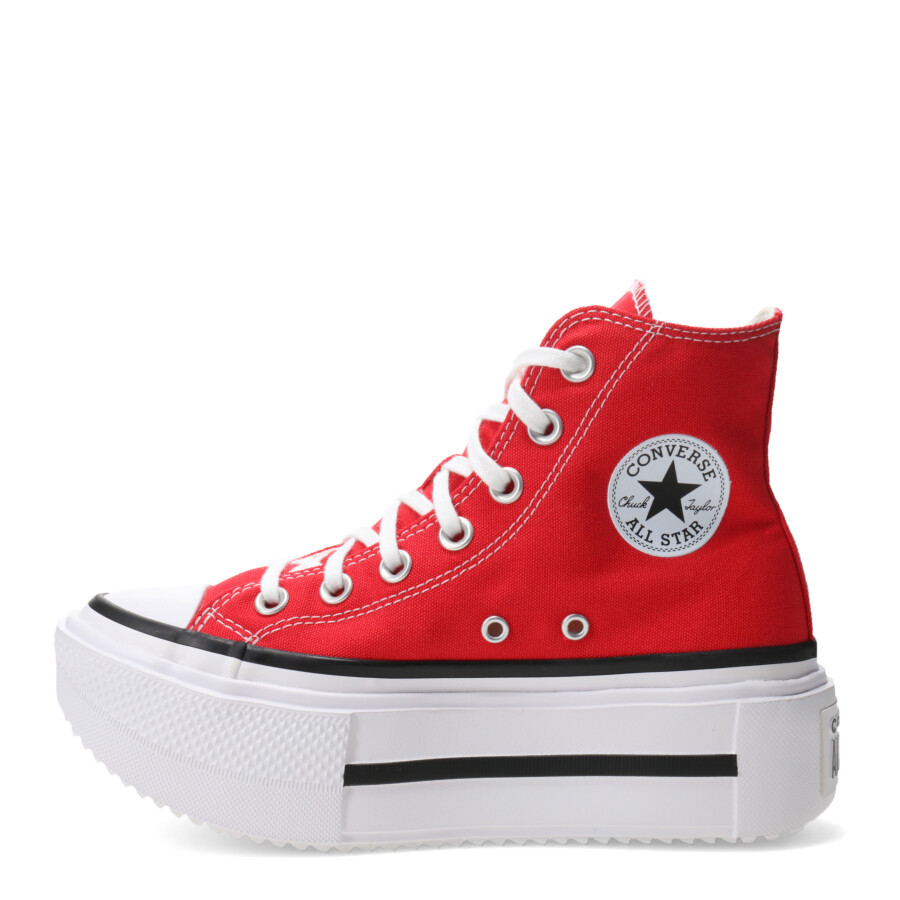Championes Unisex Converse Ctas Lift Double Stack HI Rojo - Blanco - Negro