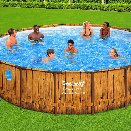 Piscina Bestway Rattan Deluxe 19480 L +bomba + Regalo Marrón