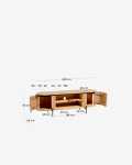 Mueble TV Licia 160 x 55 cm de madera maciza de mango Mueble TV Licia 160 x 55 cm de madera maciza de mango