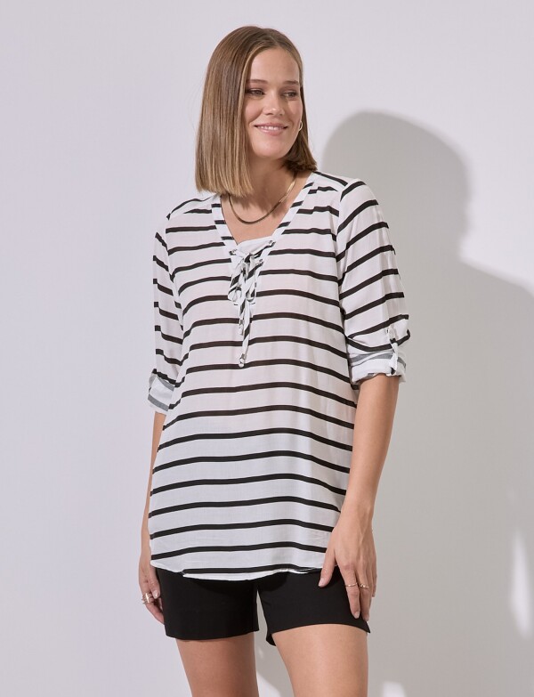 Blusa Stripes BLANCO/NEGRO