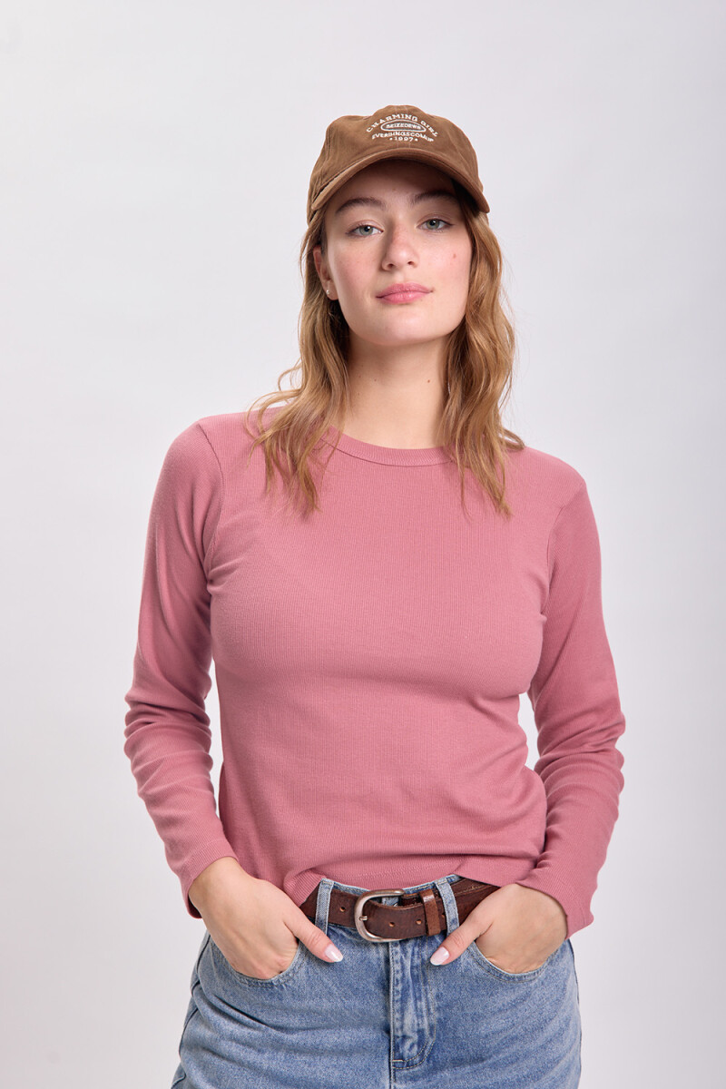 Remera rib Rosa