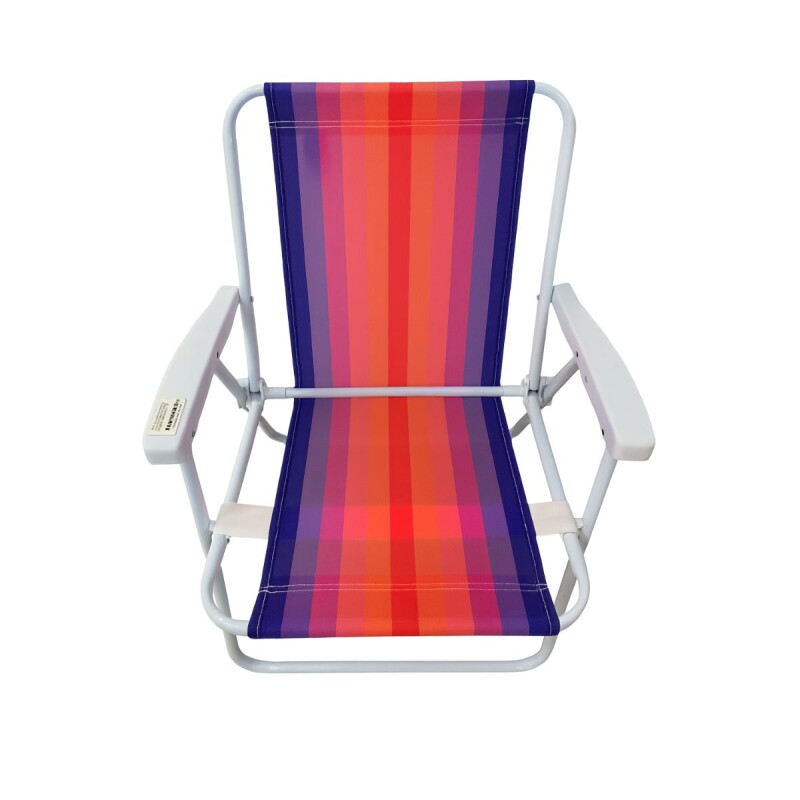 Silla Alta Aluminio Clásica A Rayas VIOLETA Y NARANJA