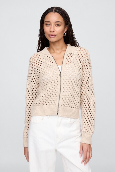 Campera Bomber Crochet Mujer Bedrock 291