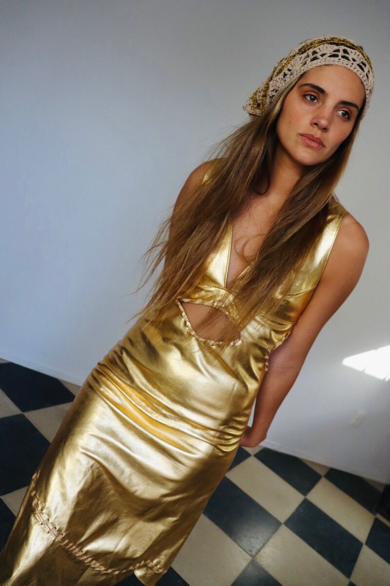Rombos Dress - Dorado Fuerte 
