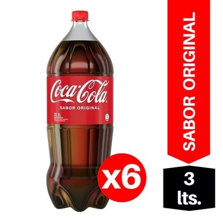 FUNDA POR 6 UNIDADES COCA COLA 3.0LT ORIGINAL 001