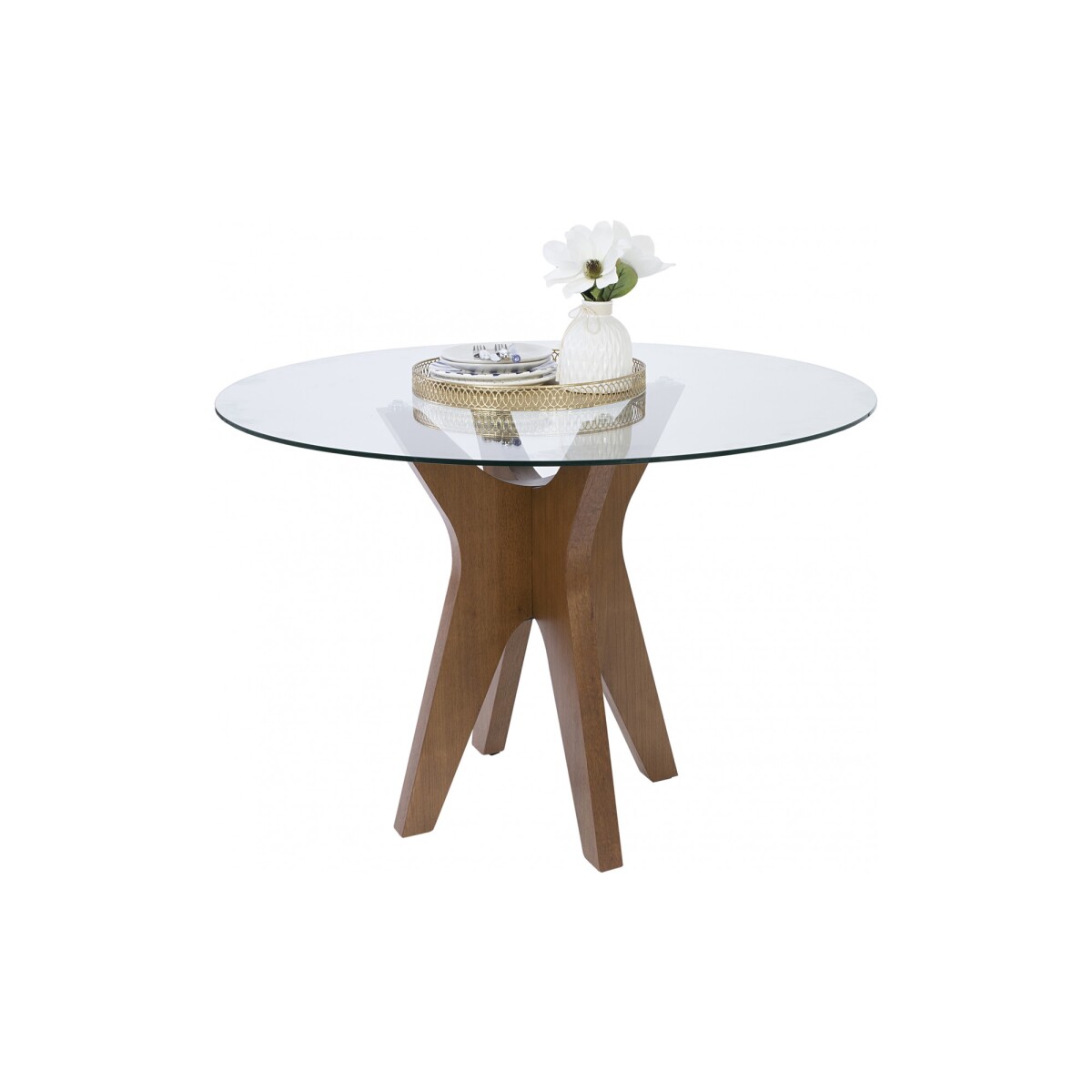 MESA DE COMEDOR - MADERA-Y-VIDRIO NATURAL-BEIGE ONIX 