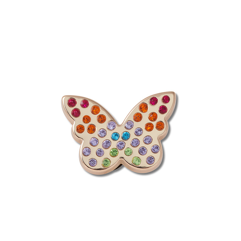 Jibbitz™ Charm Gold Rainbow Butterfly Multicolor
