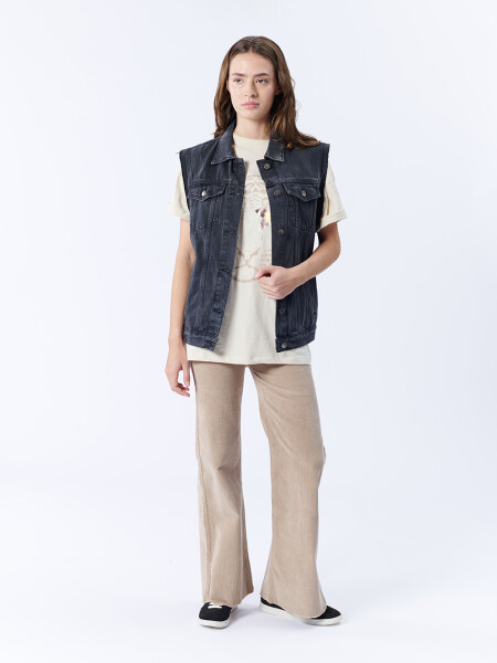 Chaleco Jean Gris Oscuro