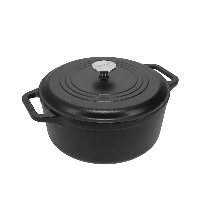 Olla de hierro fundido esmaltada Victoria 6 Litros 27x17.5cm Negro