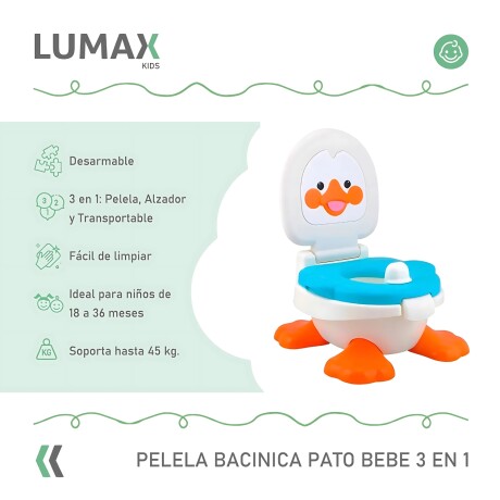 Pelela Wc Niños Duck Baby Potty 3 En 1 Hasta Los 5 Años Azul acero