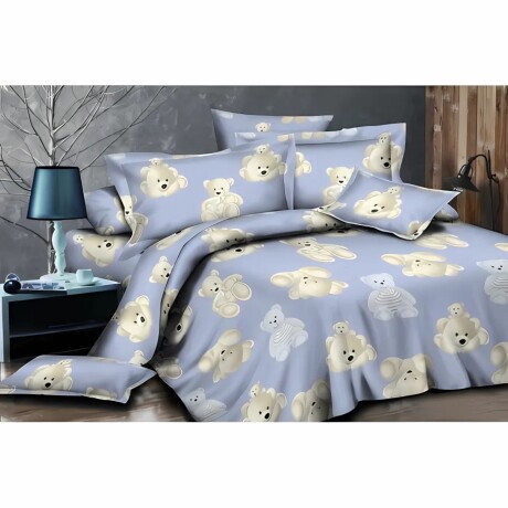 Acolchado Cotton Flor Zyporah en microfibra camita 145x100cm Celeste