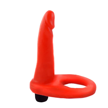 Anillo Hot Finger Corto Con Vibración Rojo