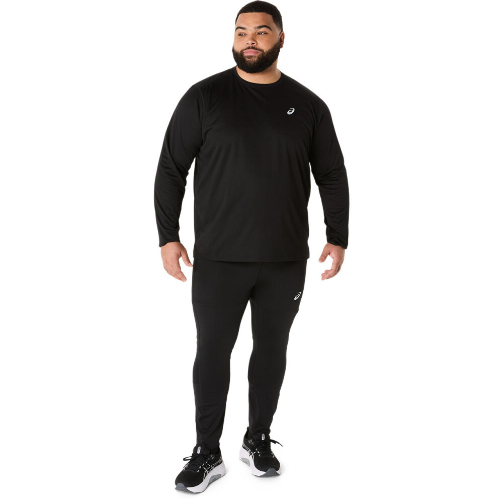 Polo Running Asics Silver LS Top Hombre Performance Black