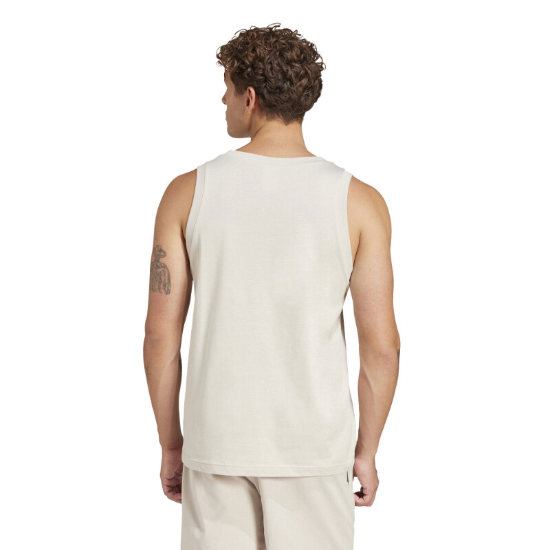 Musculosa de Hombre Adidas Essentials Logo Beige - Blanco