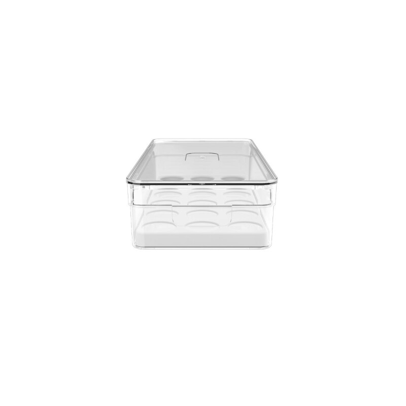 Huevera Organizador de huevos Clear Fresh 18 un. Blanco OU Huevera Organizador De Huevos Clear Fresh 18 Un. Blanco Ou