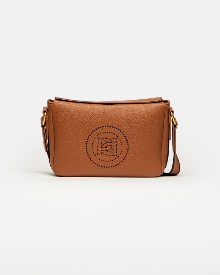 Bandolera Key en efecto cuero graneado Cuoio