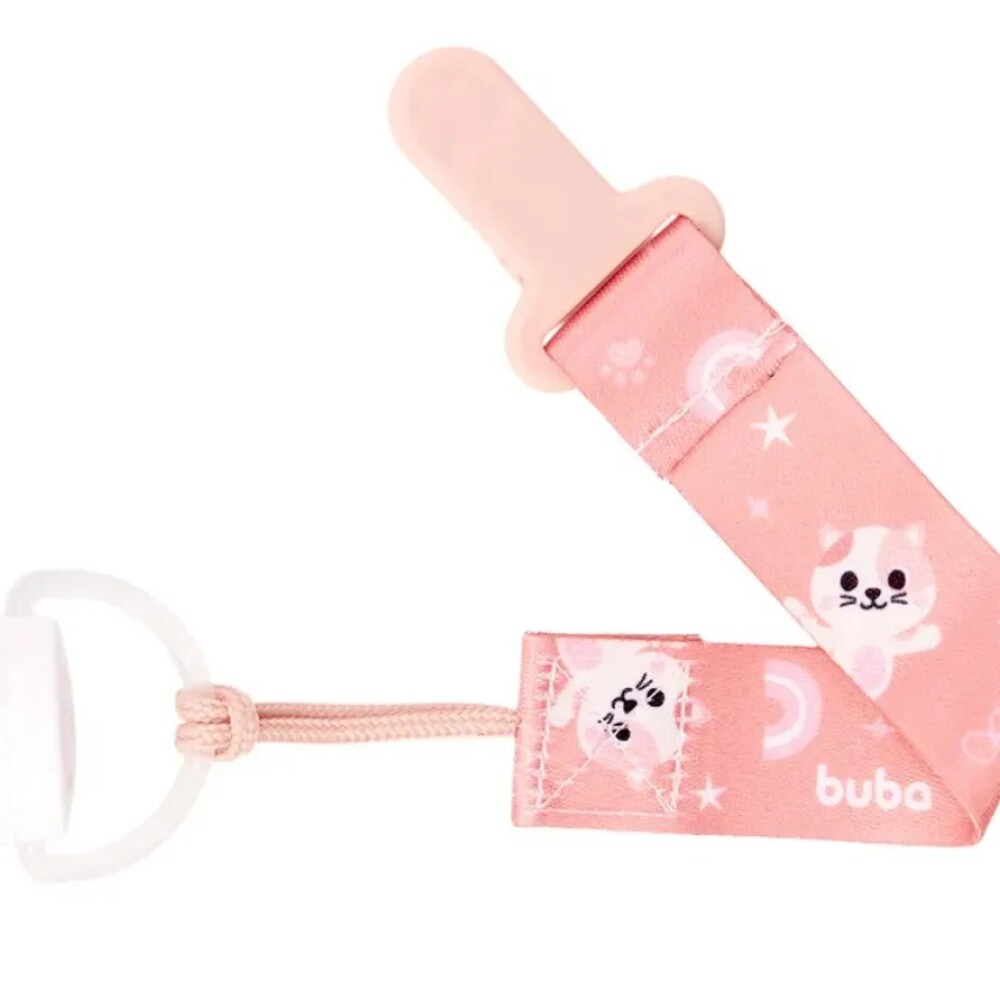 Clip para chupete BUBA animales gatita rosa