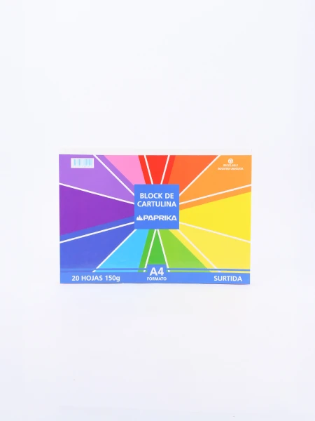BLOCK A4 CARTULINA COLORES MULTICOLOR