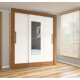 Placard Ropero 3 Puertas Corredizas Dormitorio Con Espejo Marrón