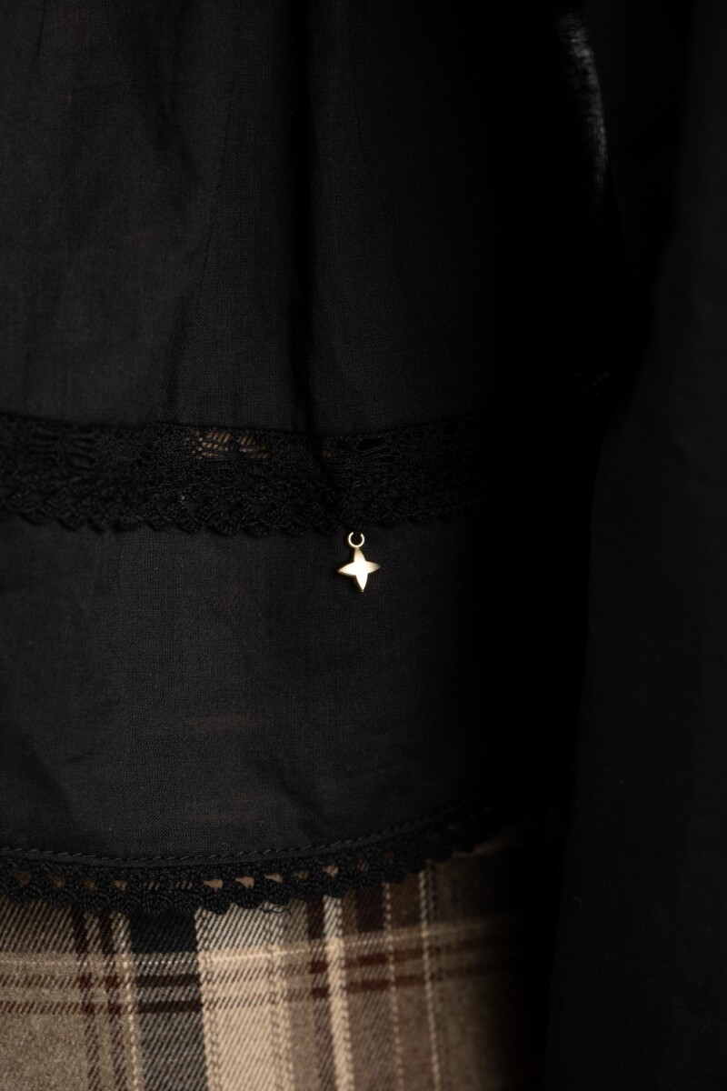 Blusa Broderie Algodón Negro
