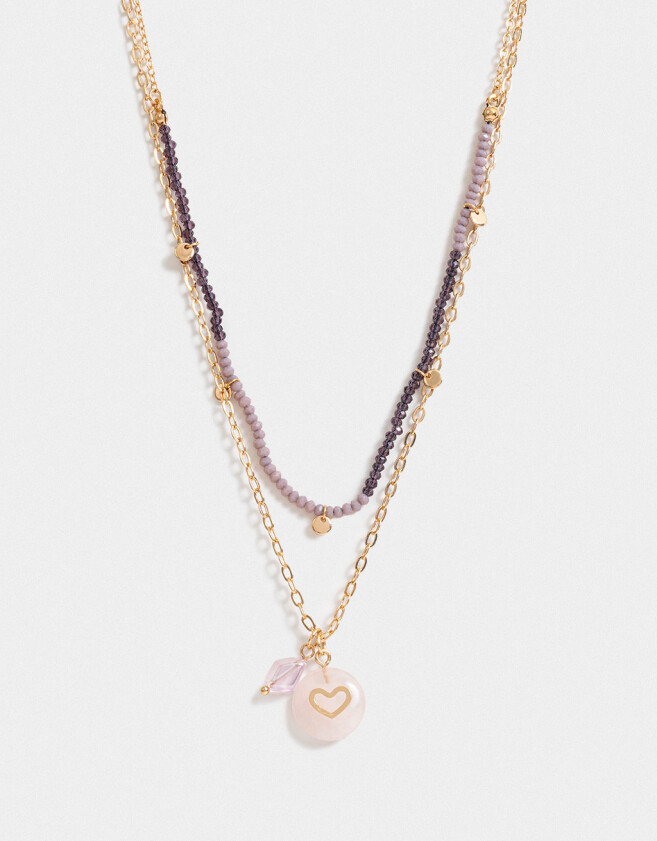 Collares Cortos Capsula Especial Collar Corto Multicadena Con Dije Místico - Dorado