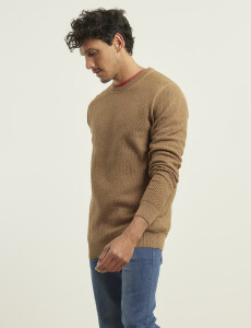 470591 SWEATER PUNTO FINO HARRINGTON LABEL Camel