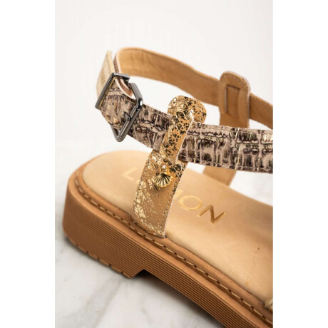 Sandalia Cuero Combinada Rosa