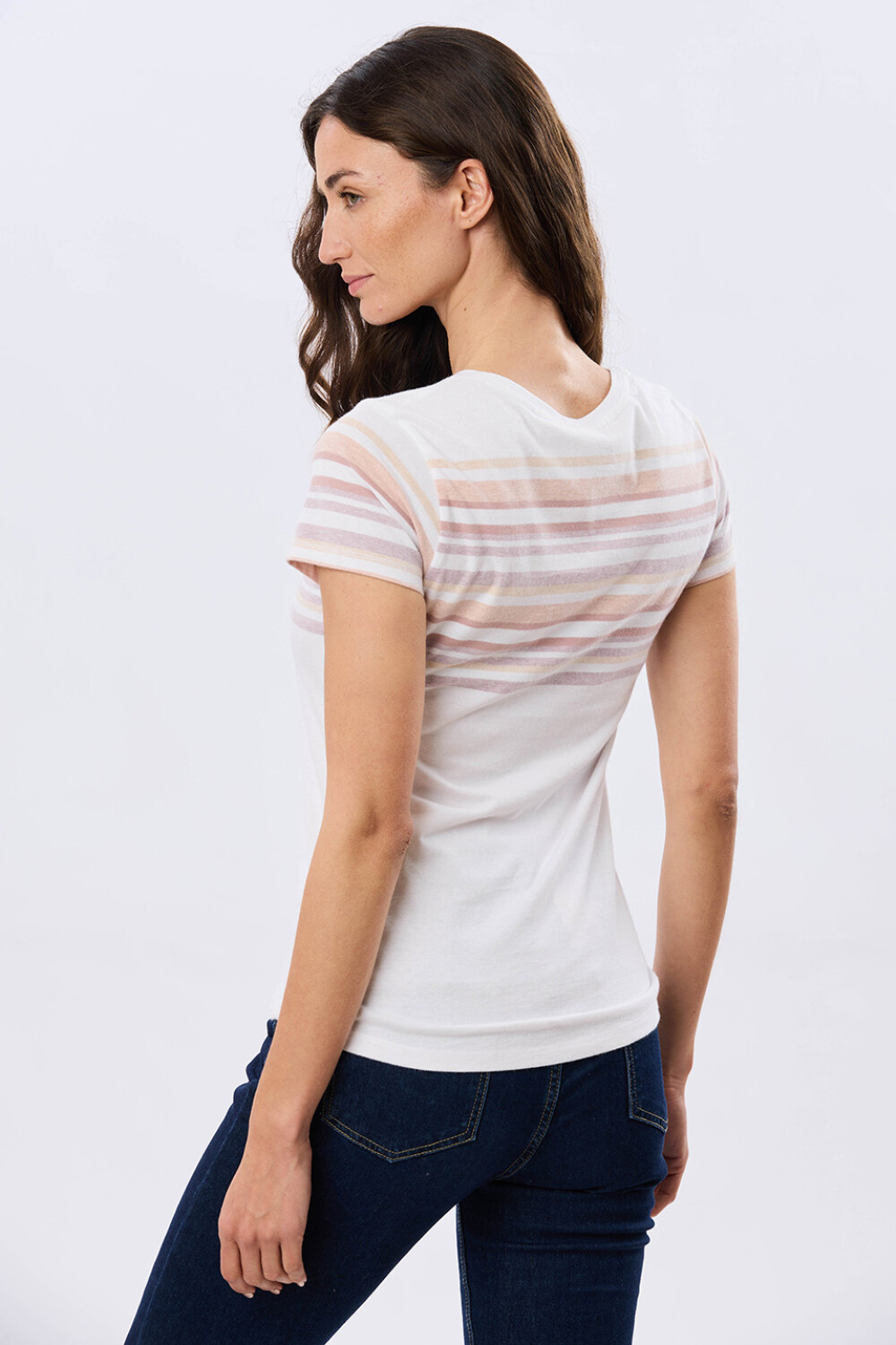 REMERA RAYADA DE ALGODÓN Blanco
