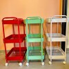 ZZ01 Carro Organizador Metálico 3 Estantes Y Ruedas 42x30x73cm - Rojo
